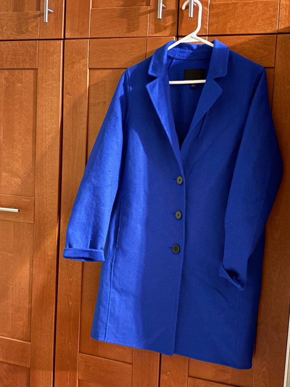 Banana Republic Double Face Mid Length Coat Sz S Color is Roayl Blue